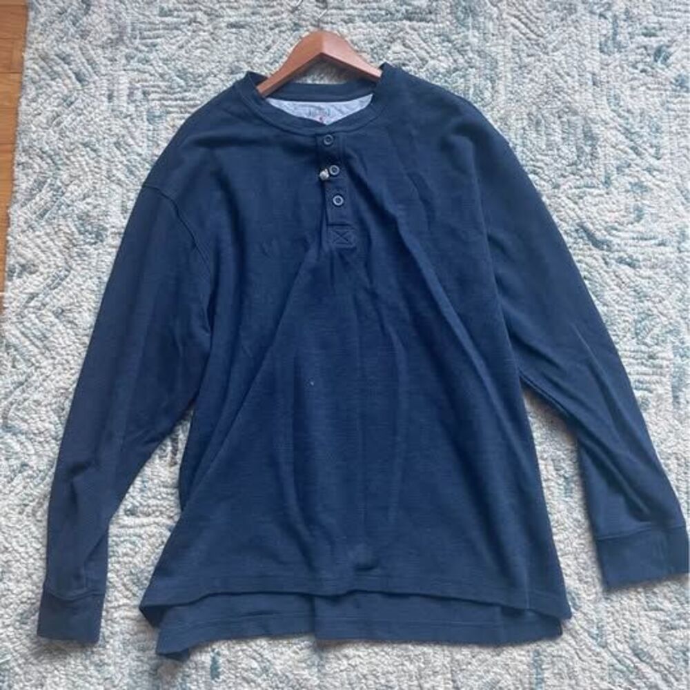 Red Head Brand Co. Mens Navy Blue Waffle Knit Henley Size 2XL